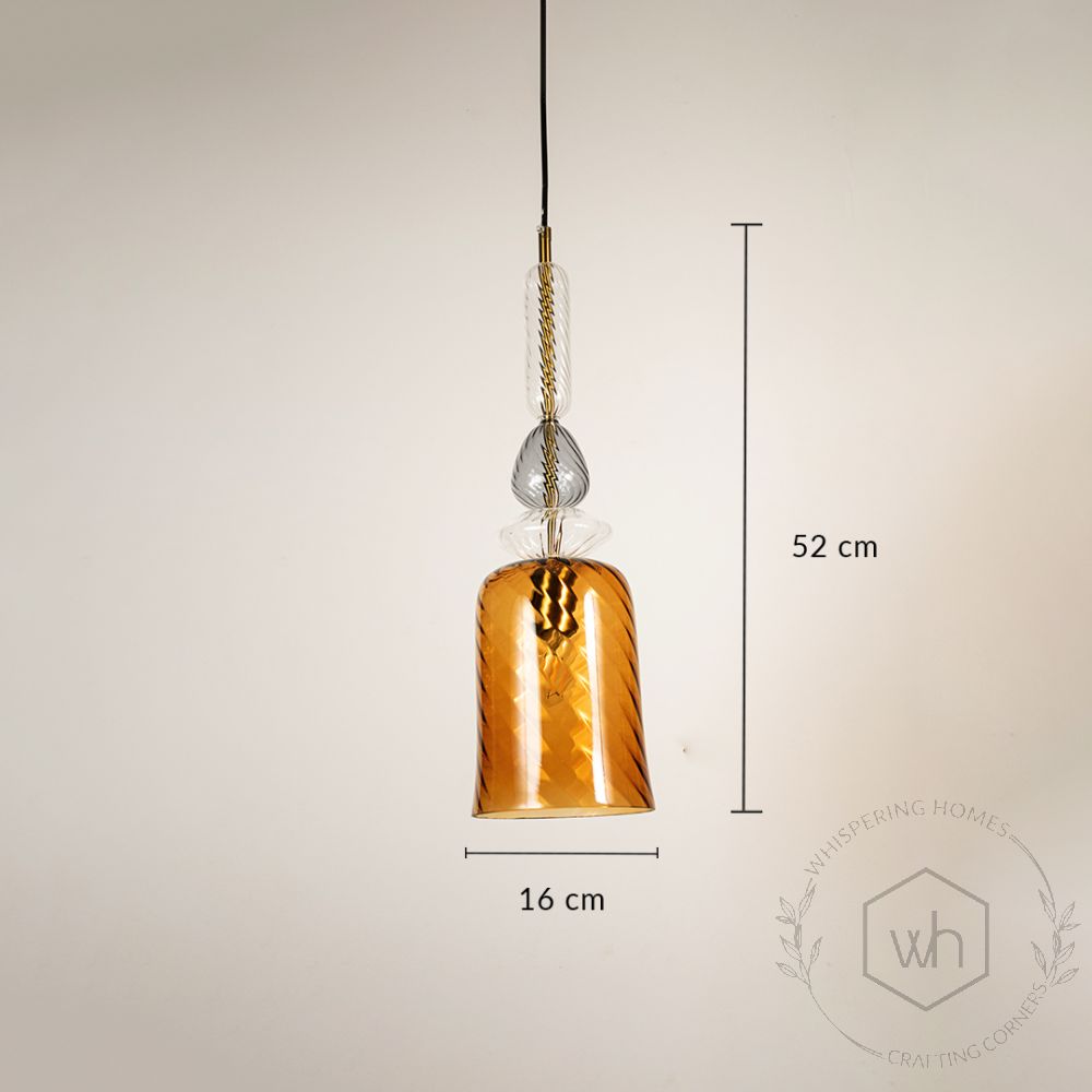 Amber Allure Pendant Light- Brown Dimension