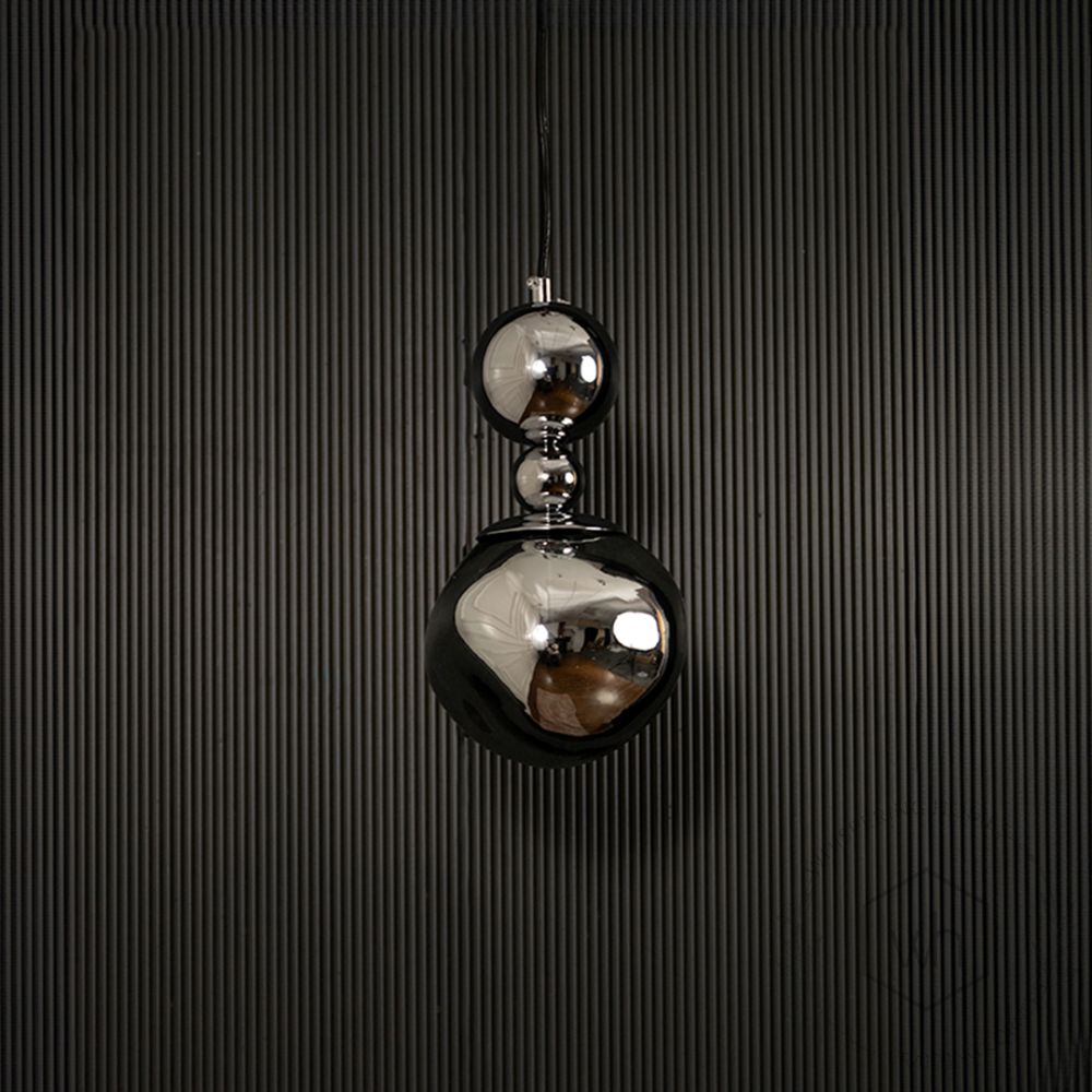 Umbra Pendant Light - Chrome Light off black background