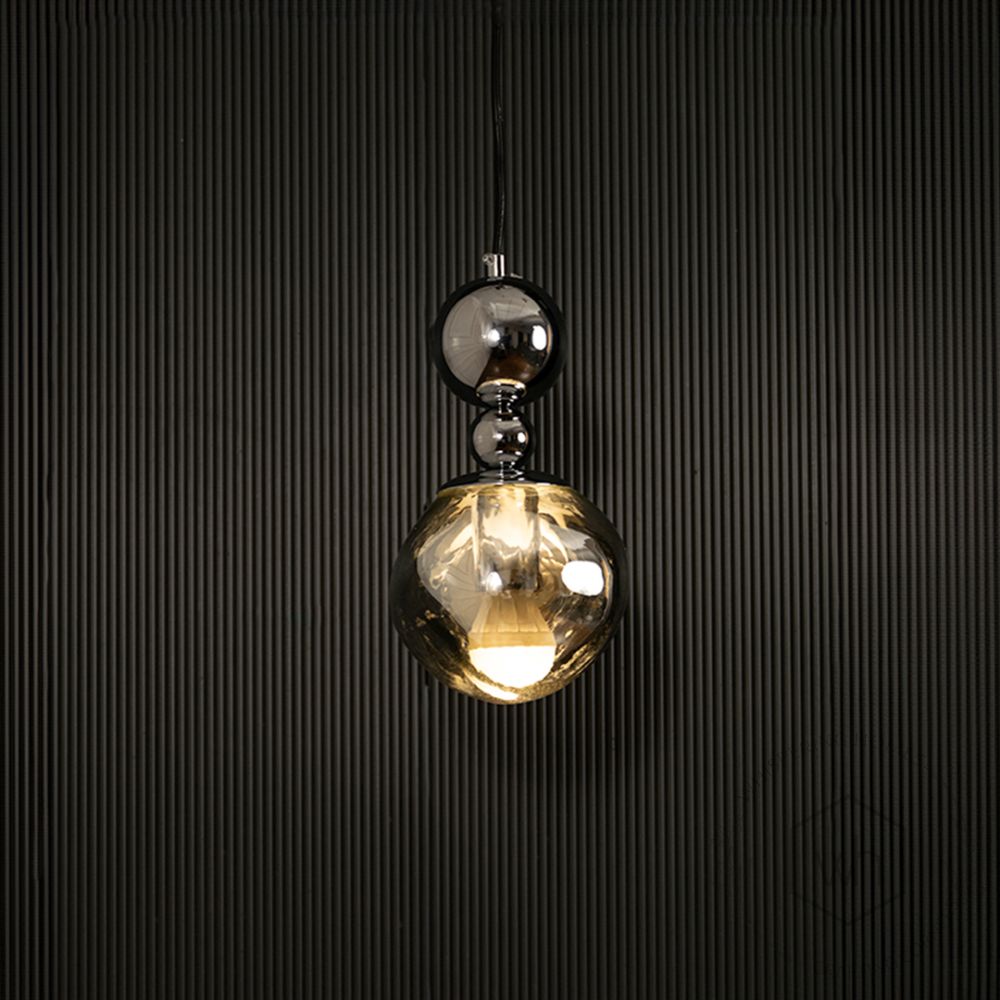 Umbra Pendant Light - Chrome Light on black background