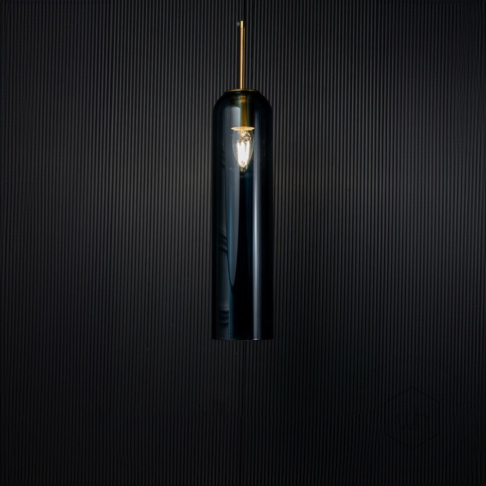 Float Pendant Light - Blue Light On Black Background