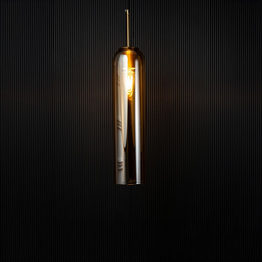 Float Pendant Light - Amber Light On Black Background