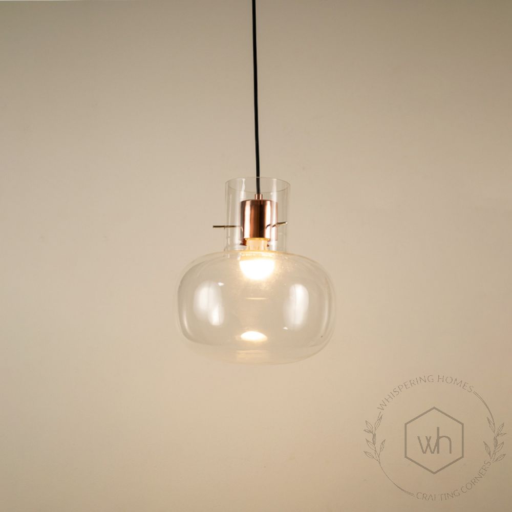 Pop Petite Hanging Light - Transparent Light on white background