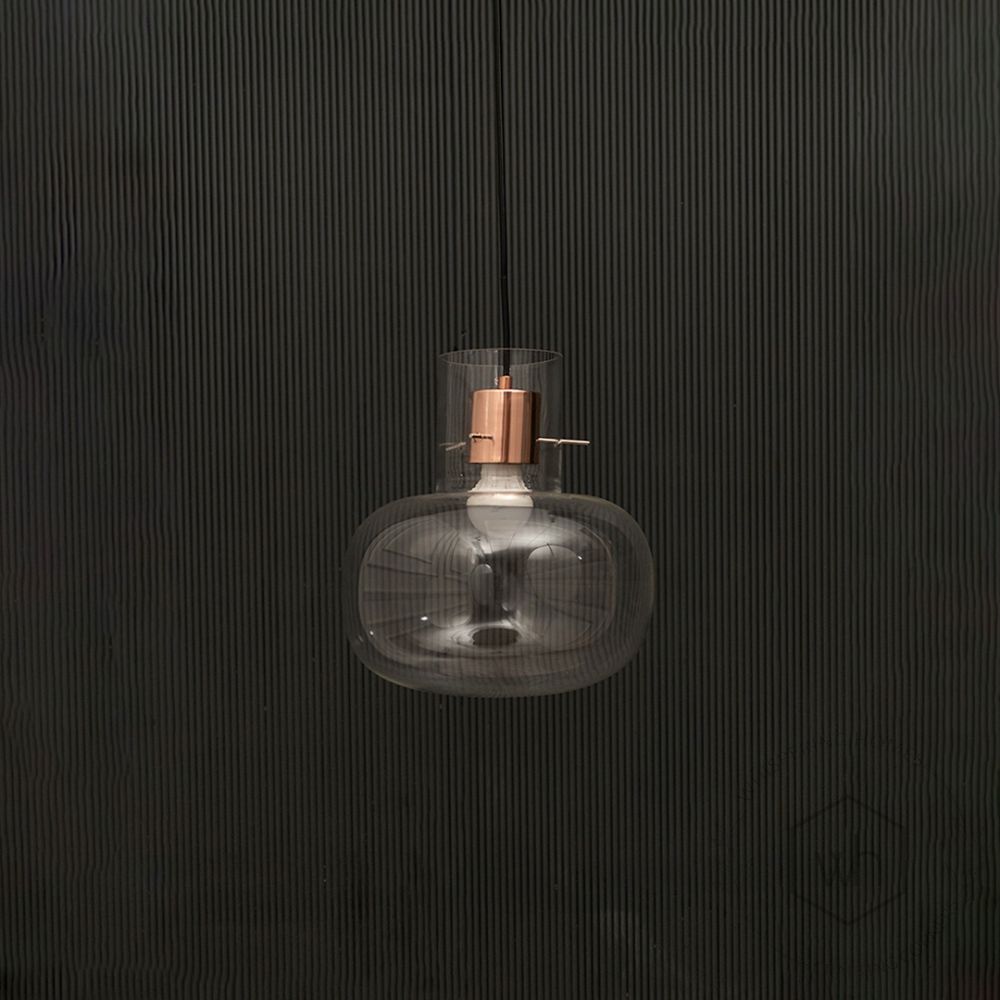 Pop Petite Hanging Light - TransparentLight Off Black Background