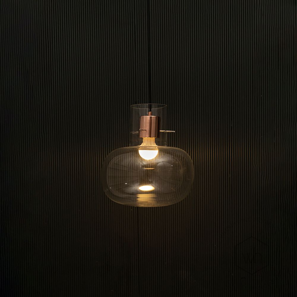 Pop Petite Hanging Light - Transparent Light on black background