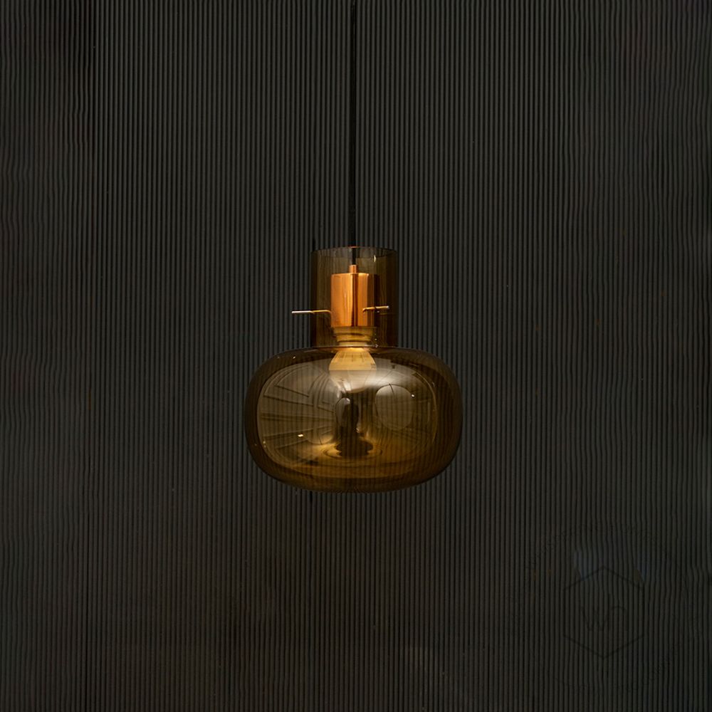 Pop Petite Hanging Light - AmberLight Off Black Background