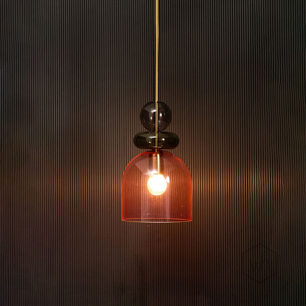 Kaleido Glass Pendant Lights - Medium Light on black background