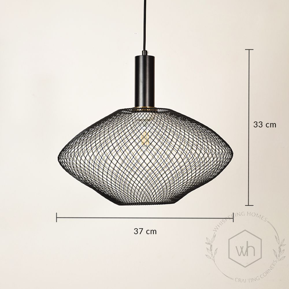 Parachute Mesh Pendant Light - Black Dimension