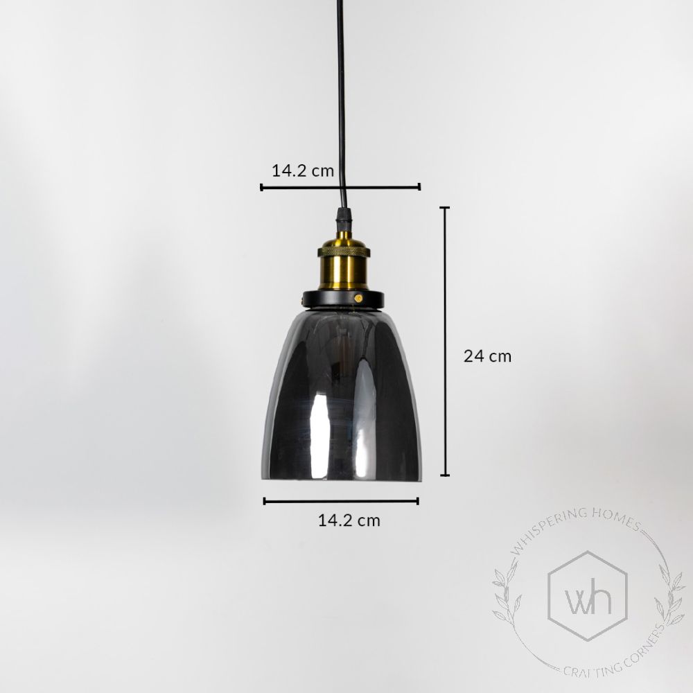 Retro Glass Pendant Light - Black Dimensions