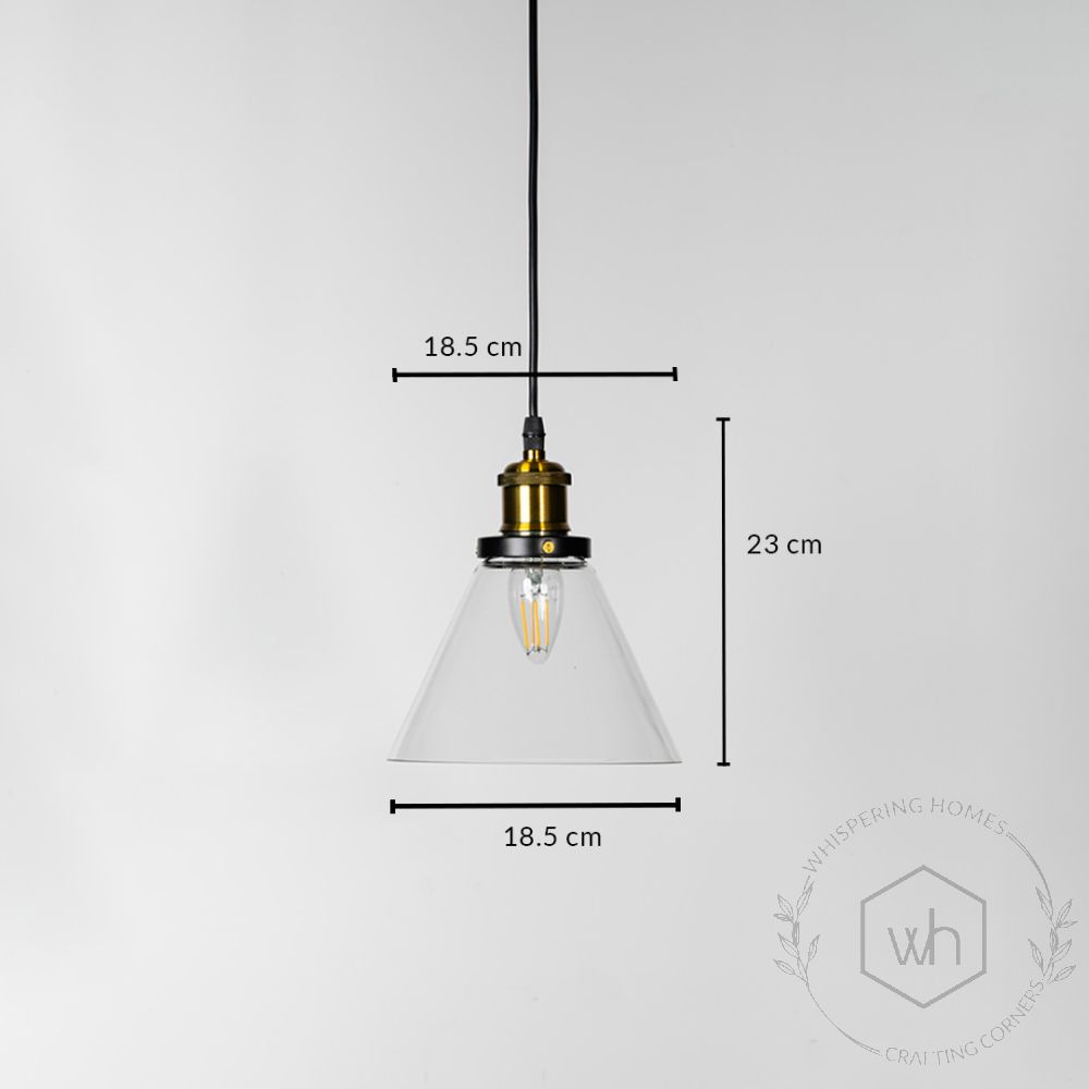 Bell Glass Pendant Light - Transparent Dimensions