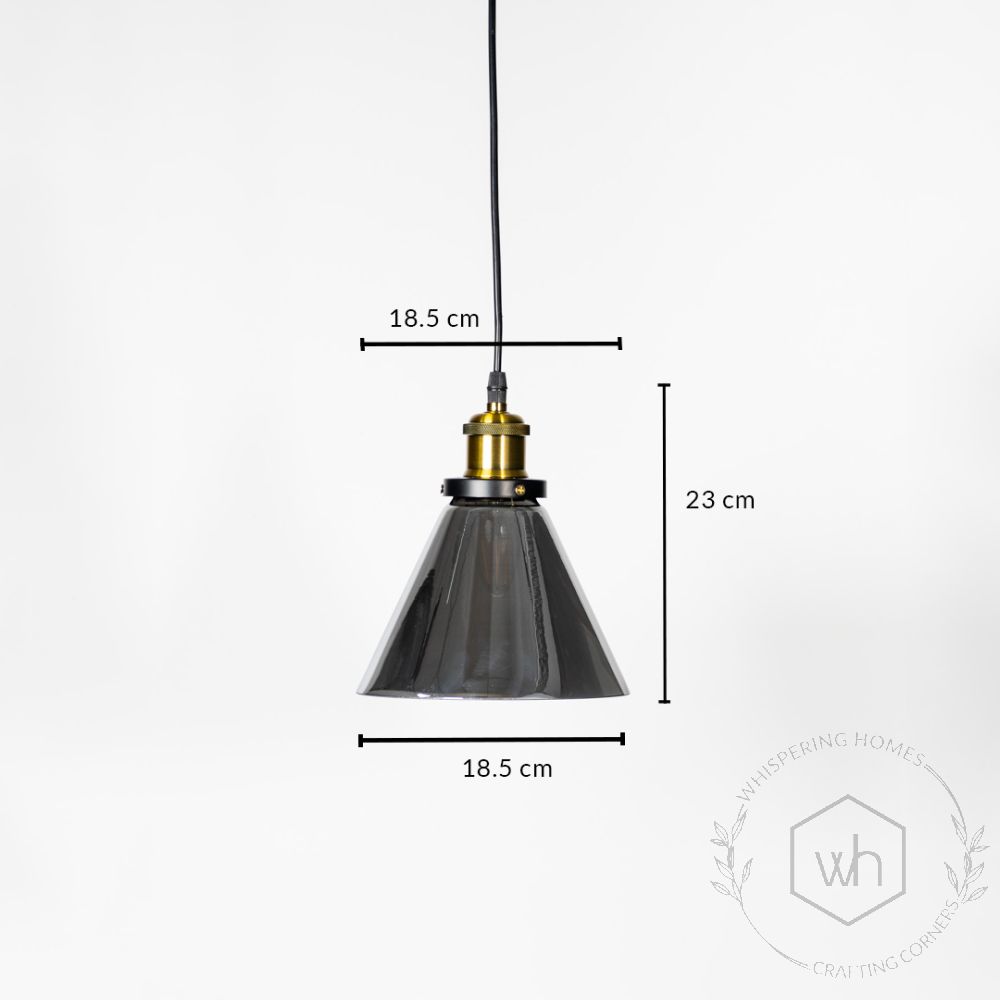 Bell Glass Pendant Light - Black Dimensions