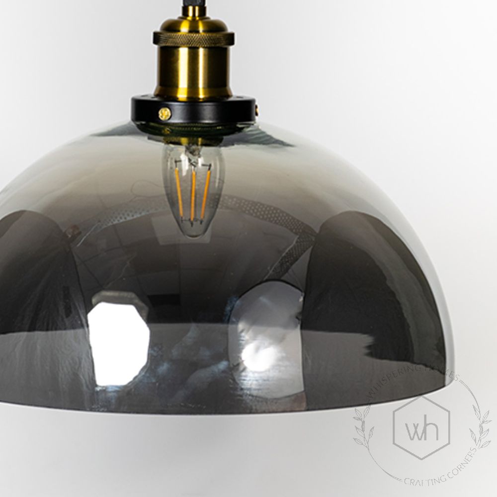 Dome Hanging Light - Black Closeup