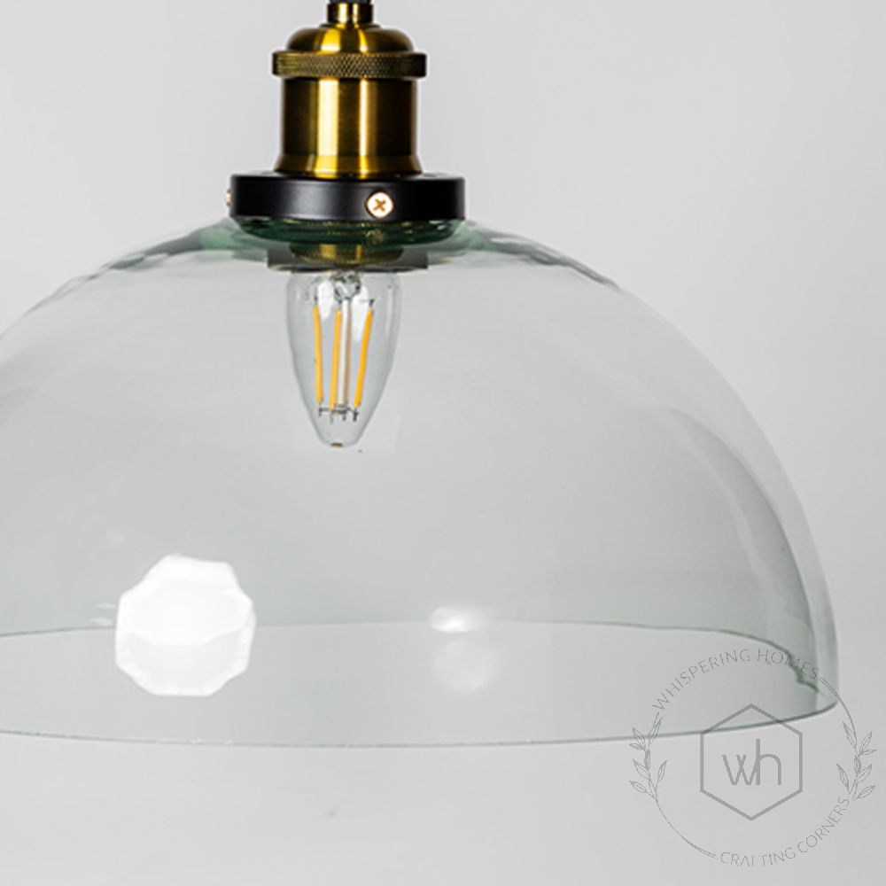 Dome Hanging Light - Transparent Closeup