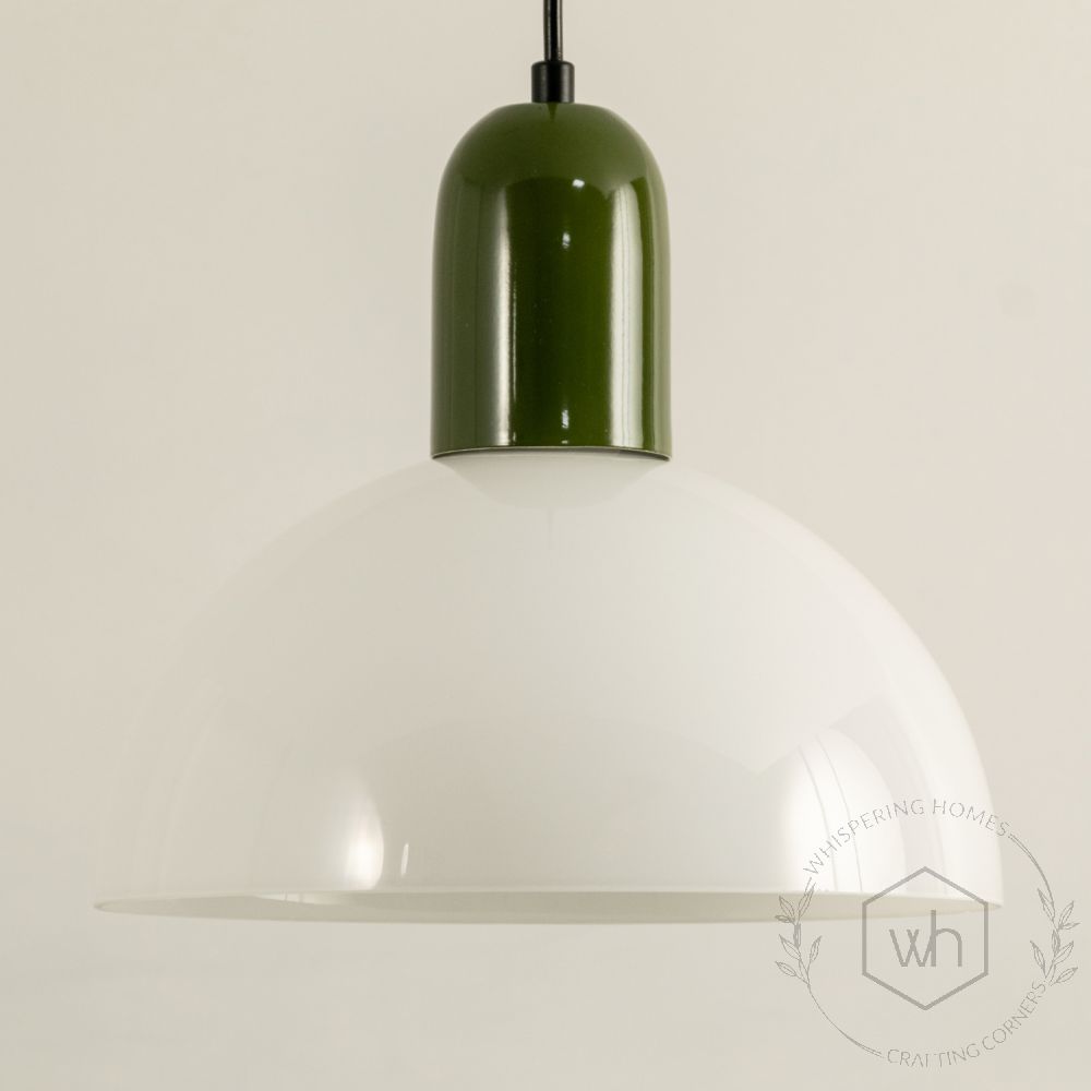 Sidnie White Pendant Light Green Closeup