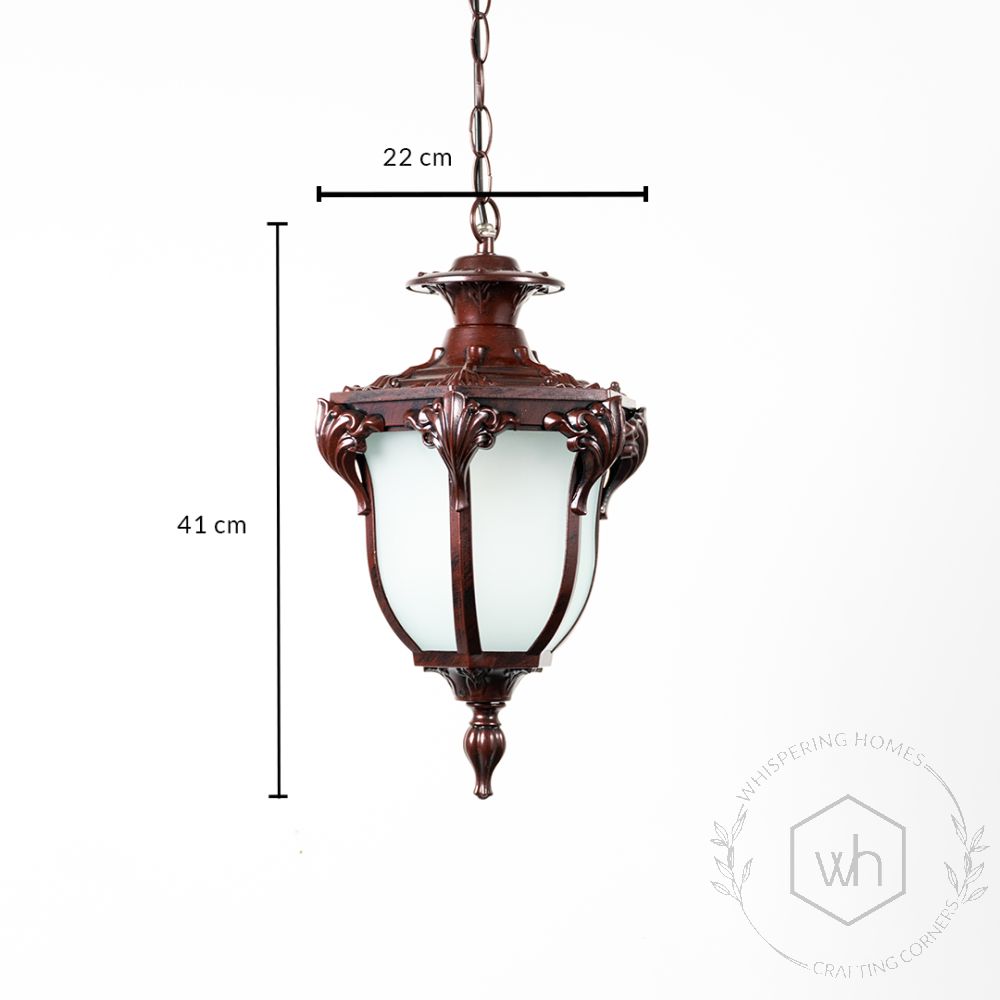 Europe Outdoor Hanging Light - Dark Brown Dimensions