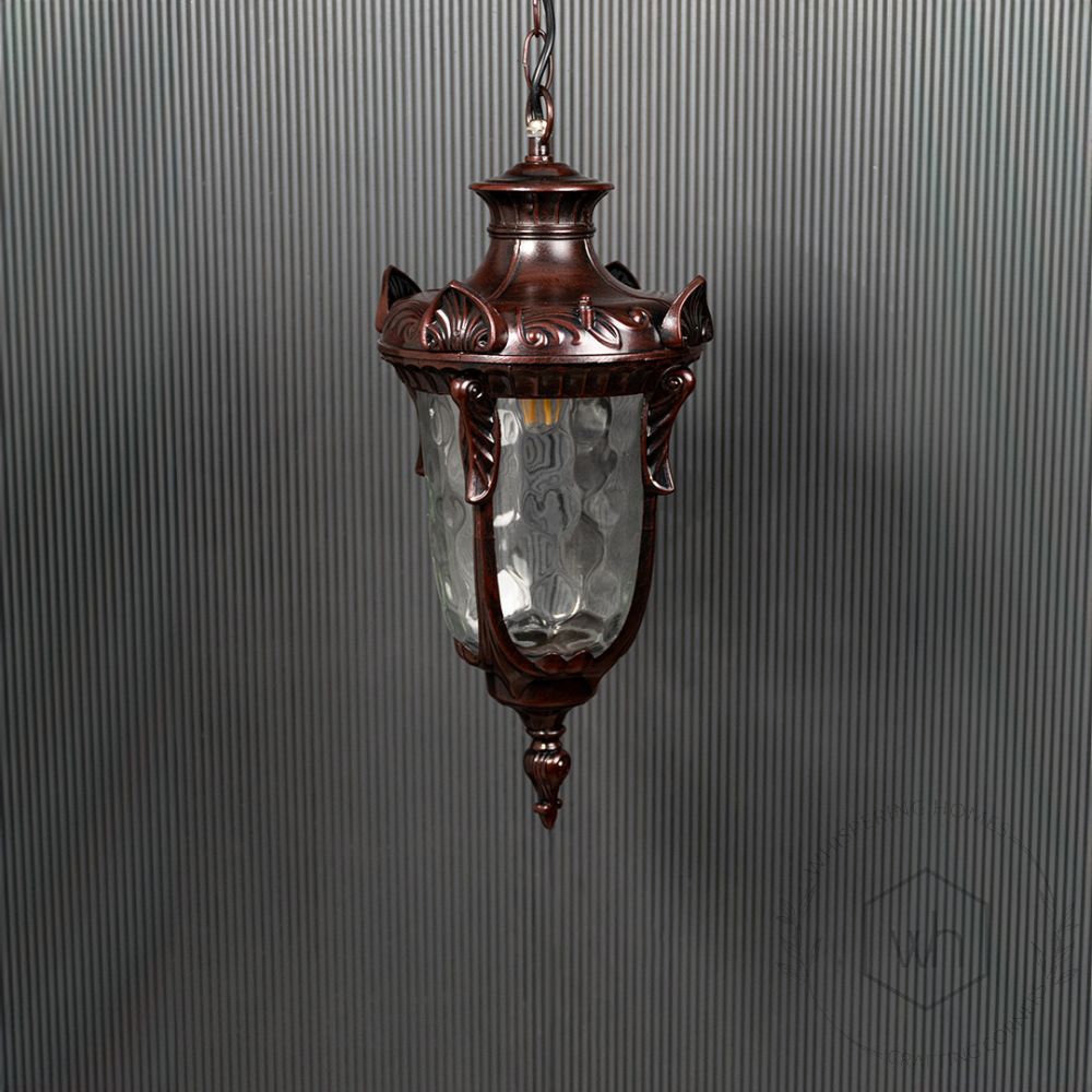 Farmhouse Outdoor Hanging Light - Small Light Off Black Background