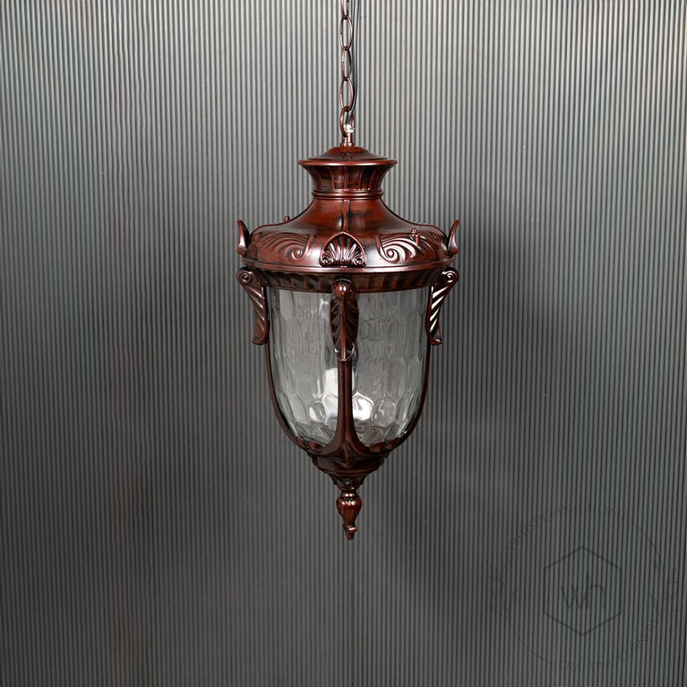 Farmhouse Outdoor Hanging Light - Large Light Off Black Background