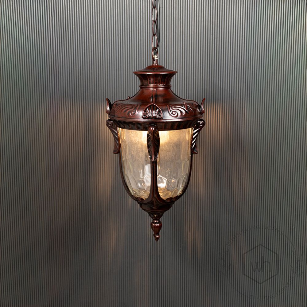 Farmhouse Outdoor Hanging Light - Large Light On Black Background