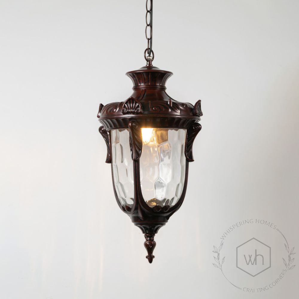 Farmhouse Outdoor Hanging Light - Large Light On White Background