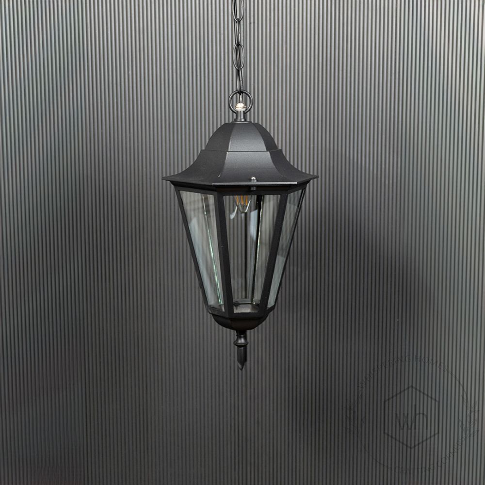 Paris Outdoor Hanging Light - large Light Off Black Background