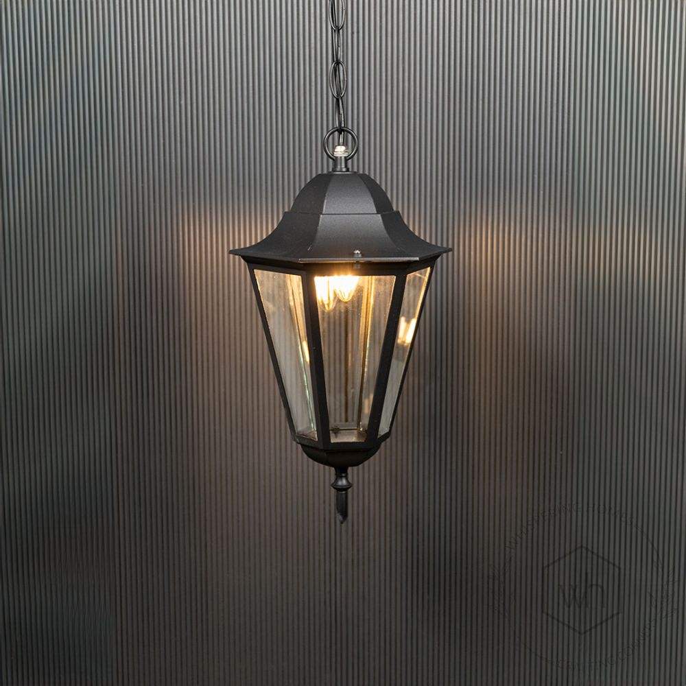 Paris Outdoor Hanging Light - large Light On Black Background