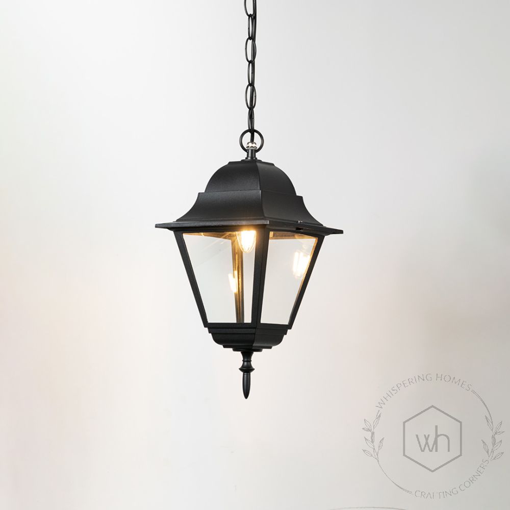 Mid-Century Outdoor Hanging Light - Large Light On White Background