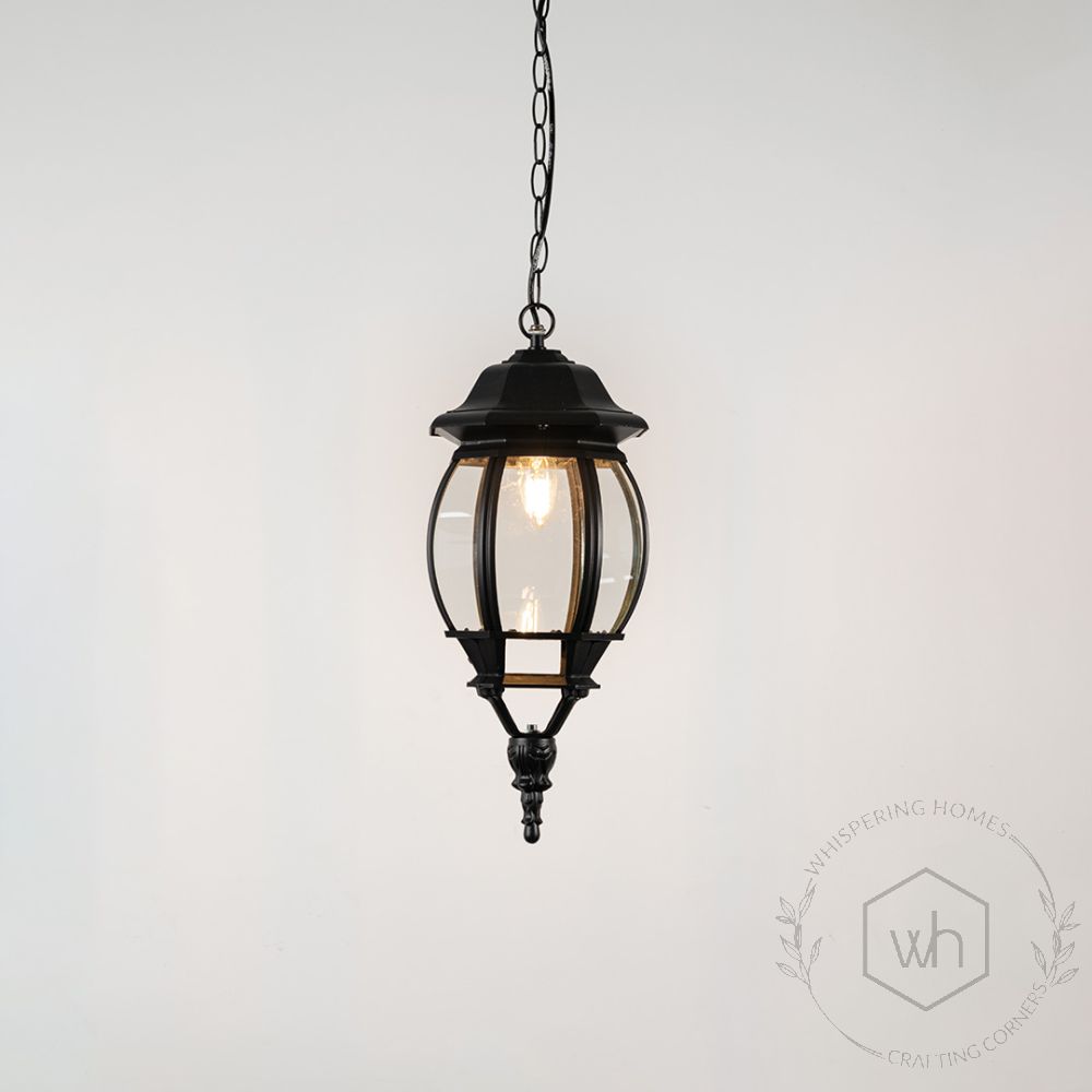 Pumpkin Outdoor Pendant Light - Large Light On White Background