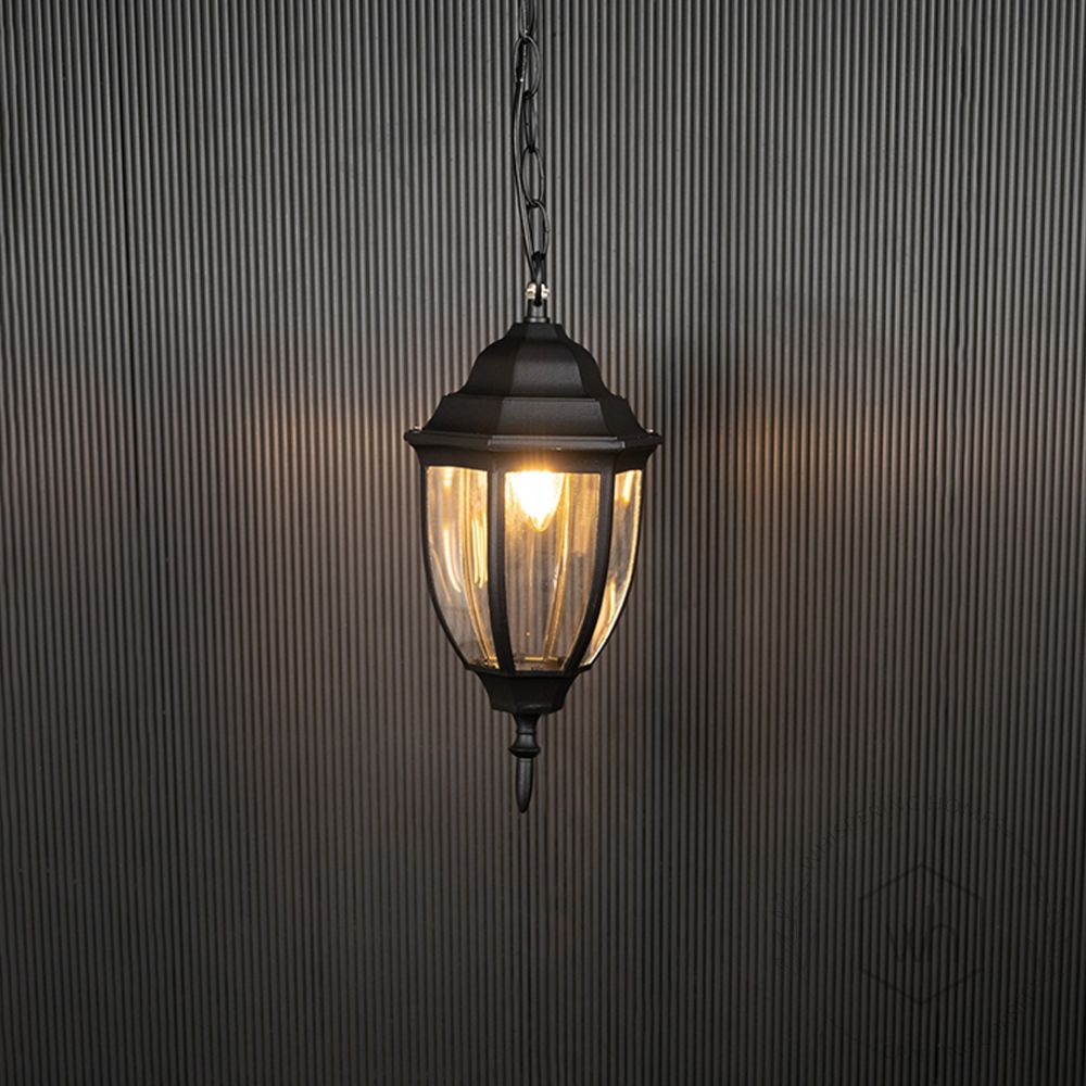 Augusta Outdoor Hanging Light - Small Light On Black Background