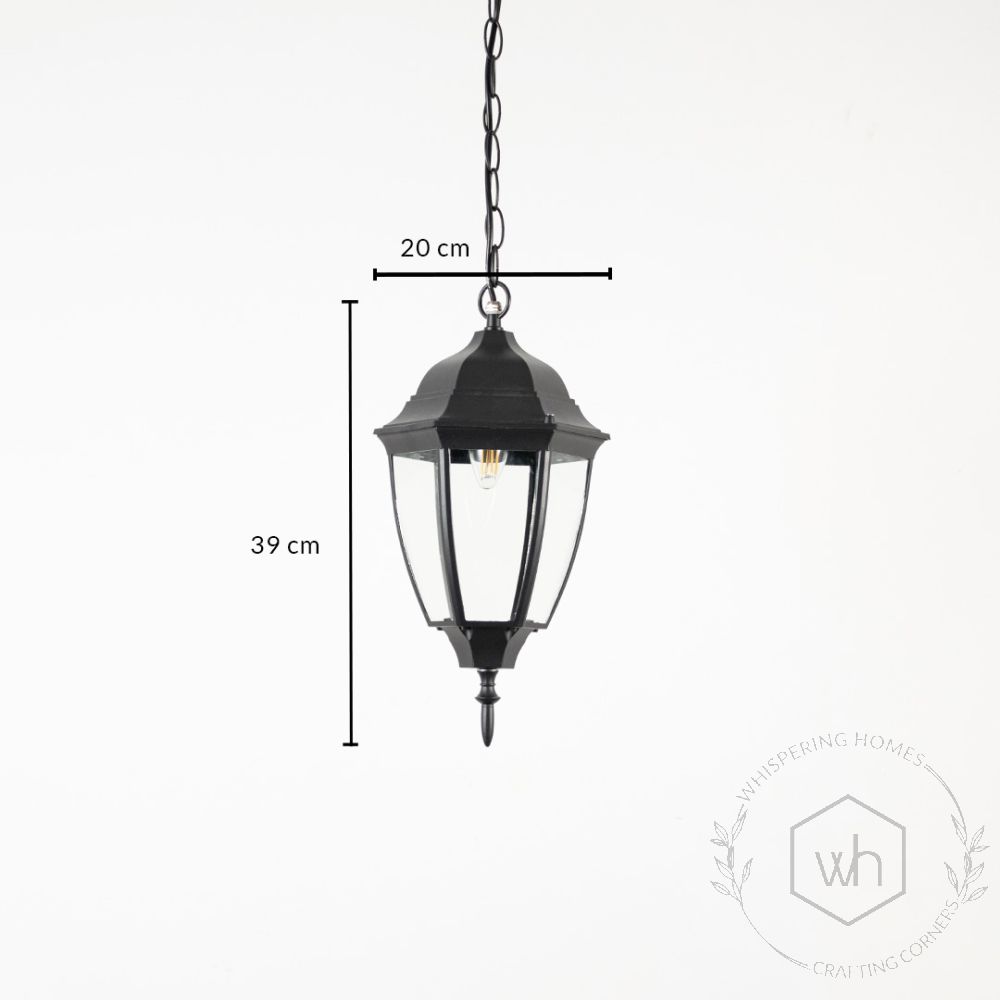 Augusta Outdoor Hanging Light - Large Dimensions