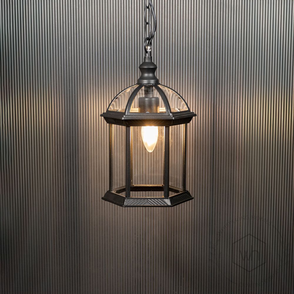 Chinese Outdoor Hanging Lamp Light On Black Background