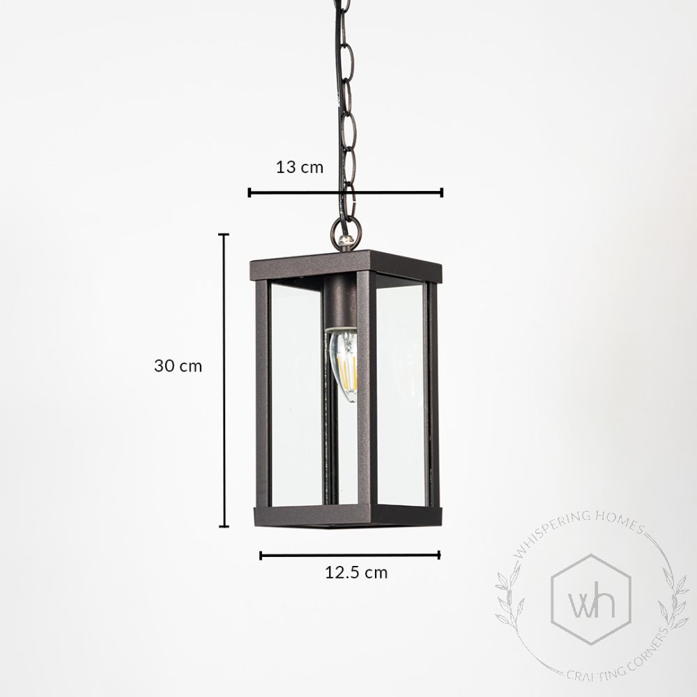 Outdoor Porch Hanging Light - Dark Brown Dimensions