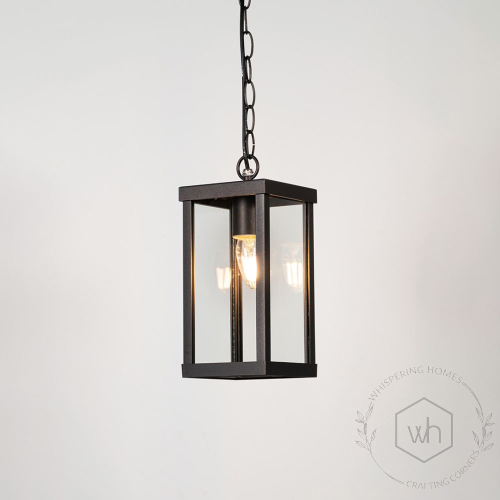 Outdoor Porch Hanging Light - Dark Brown Light On White Background