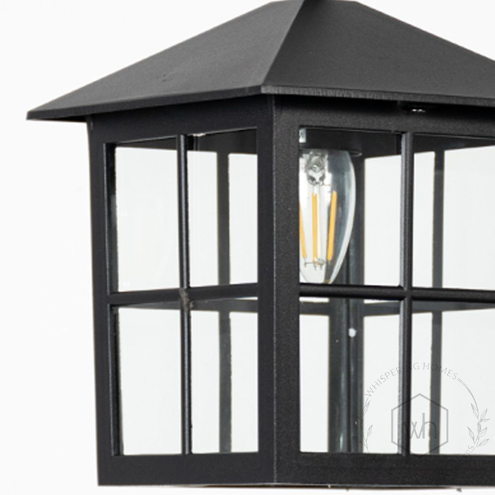 PostOffice Outdoor Hanging Light - Black Closeup