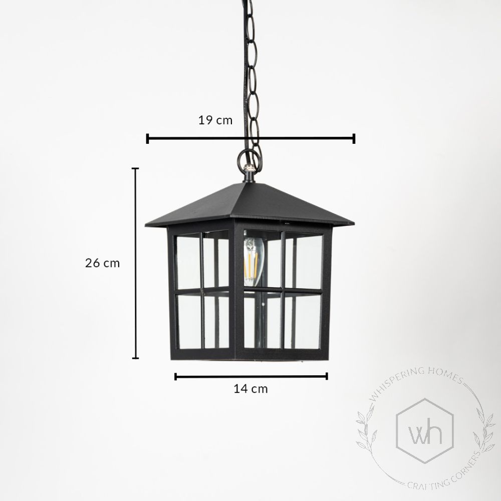 PostOffice Outdoor Hanging Light - Black Dimensions