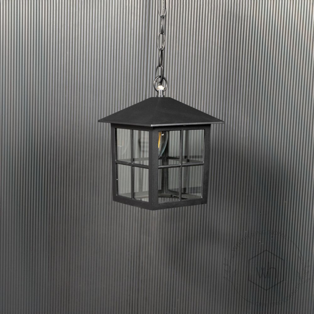 PostOffice Outdoor Hanging Light - Black Light Off Black Background