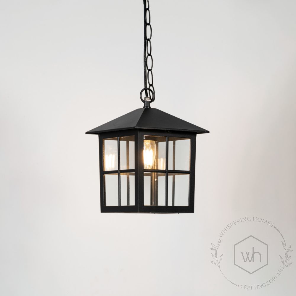 PostOffice Outdoor Hanging Light - Black Light On White Background