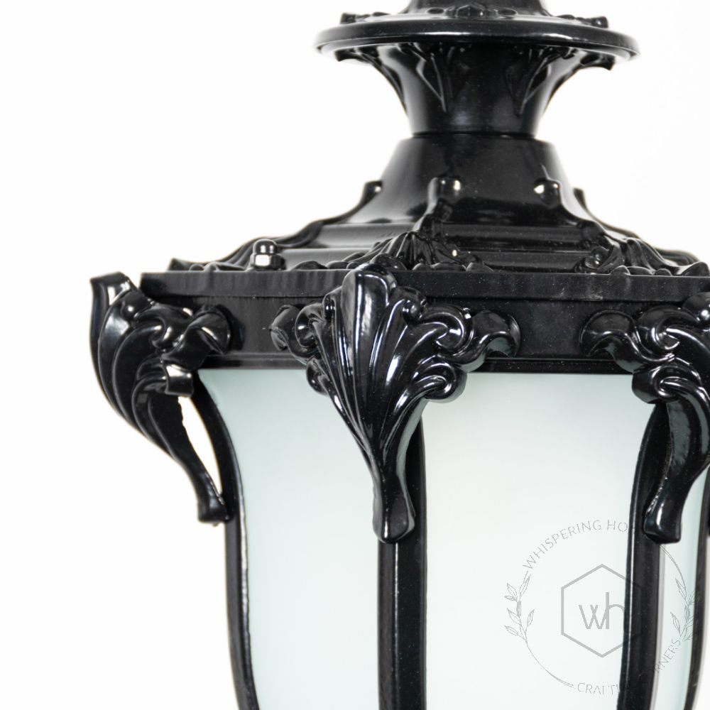 Vintage Outdoor Pendant Light - Black Closeup