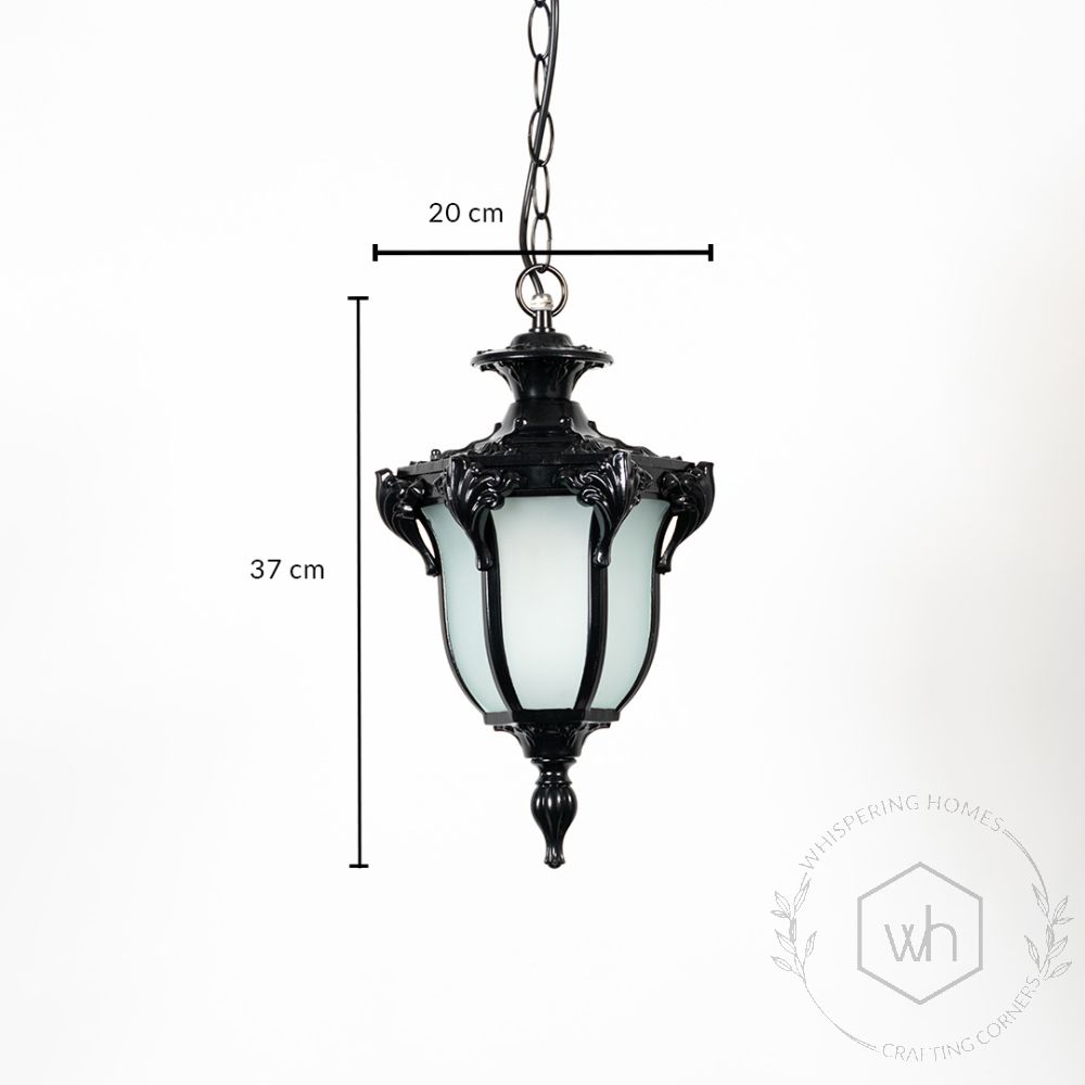 Vintage Outdoor Pendant Light - Black Dimensions