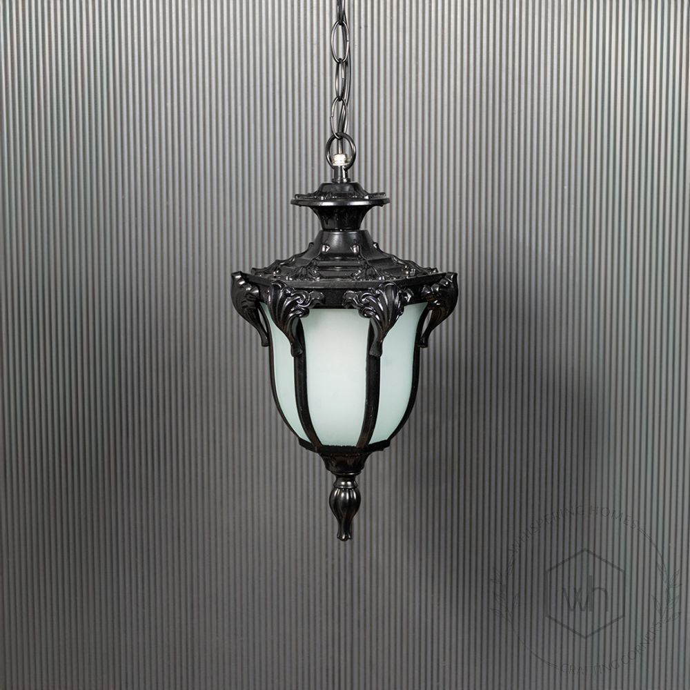 Vintage Outdoor Pendant Light - Black Light Off Black Background