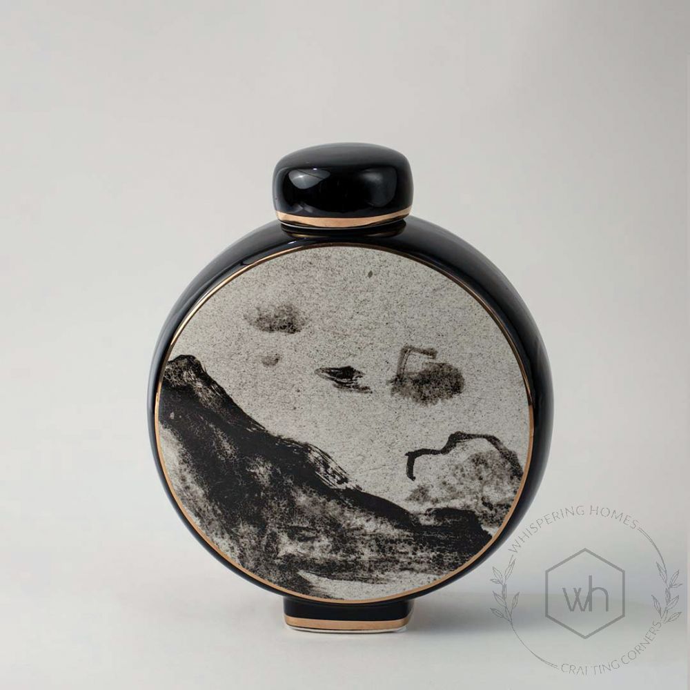 Luna Meraki Ceramic Jar White Background