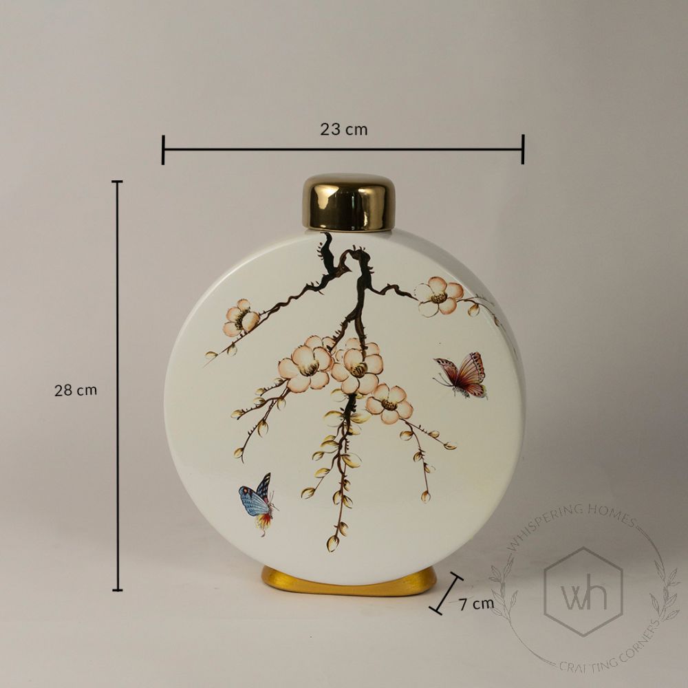 Ceramic Jar Magpie Pattern - Small Dimensions