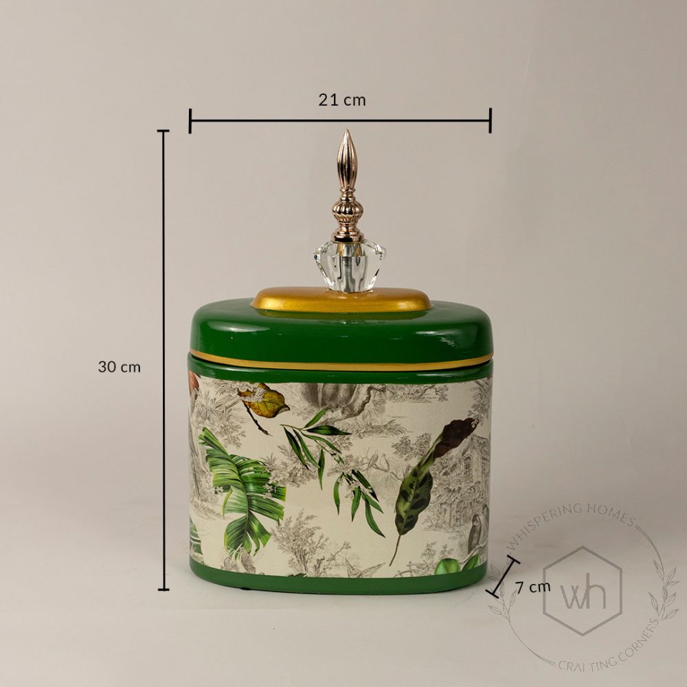 Tropical Leaves Jar - Small Dimensions