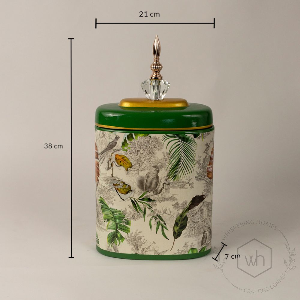 Tropical Leaves Jar - Medium Dimensions