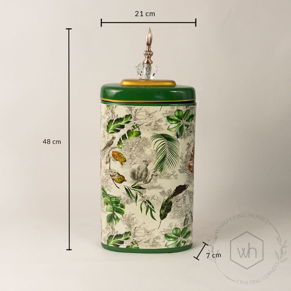 Tropical Leaves Jar - Large Dimensions