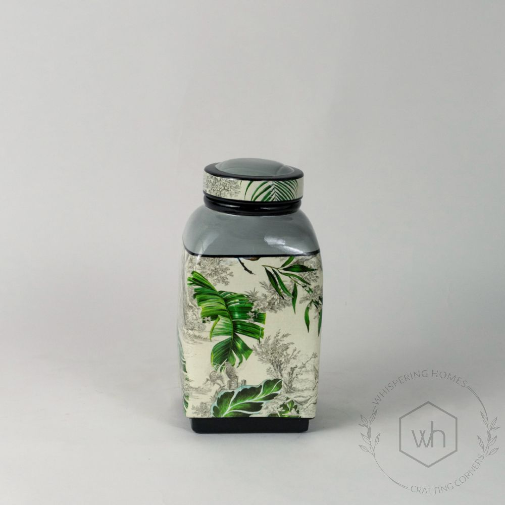 Ceramic Jar with Lid - Small White Background