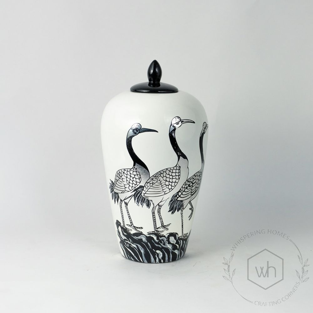 Duck White & Black Jar - Small White Background