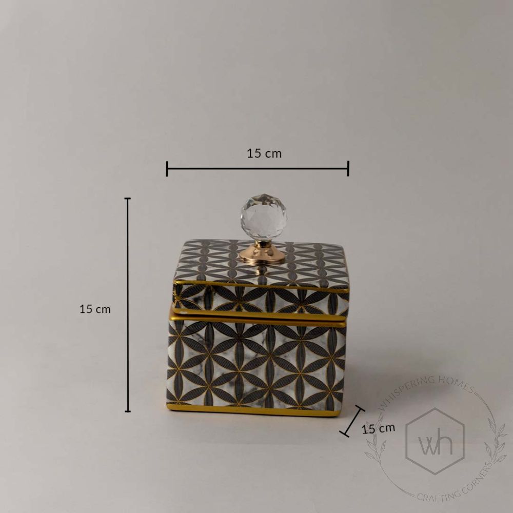 Square Ceramic Jar - Small Dimensions