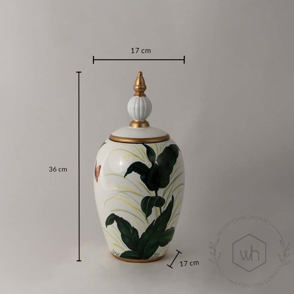 Pater Green Ceramic Jar - Small Dimensions