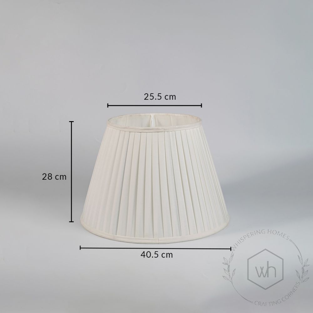 Pleated Empire Softback Lamp shade - White Dimensions