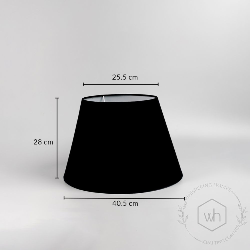 Linen Fabric Barrel Lamp shade - Black Dimensions