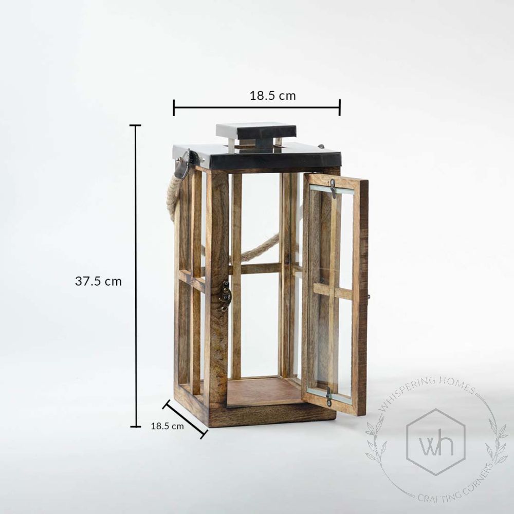 Ozigo Wooden Lantern Medium Dimensions